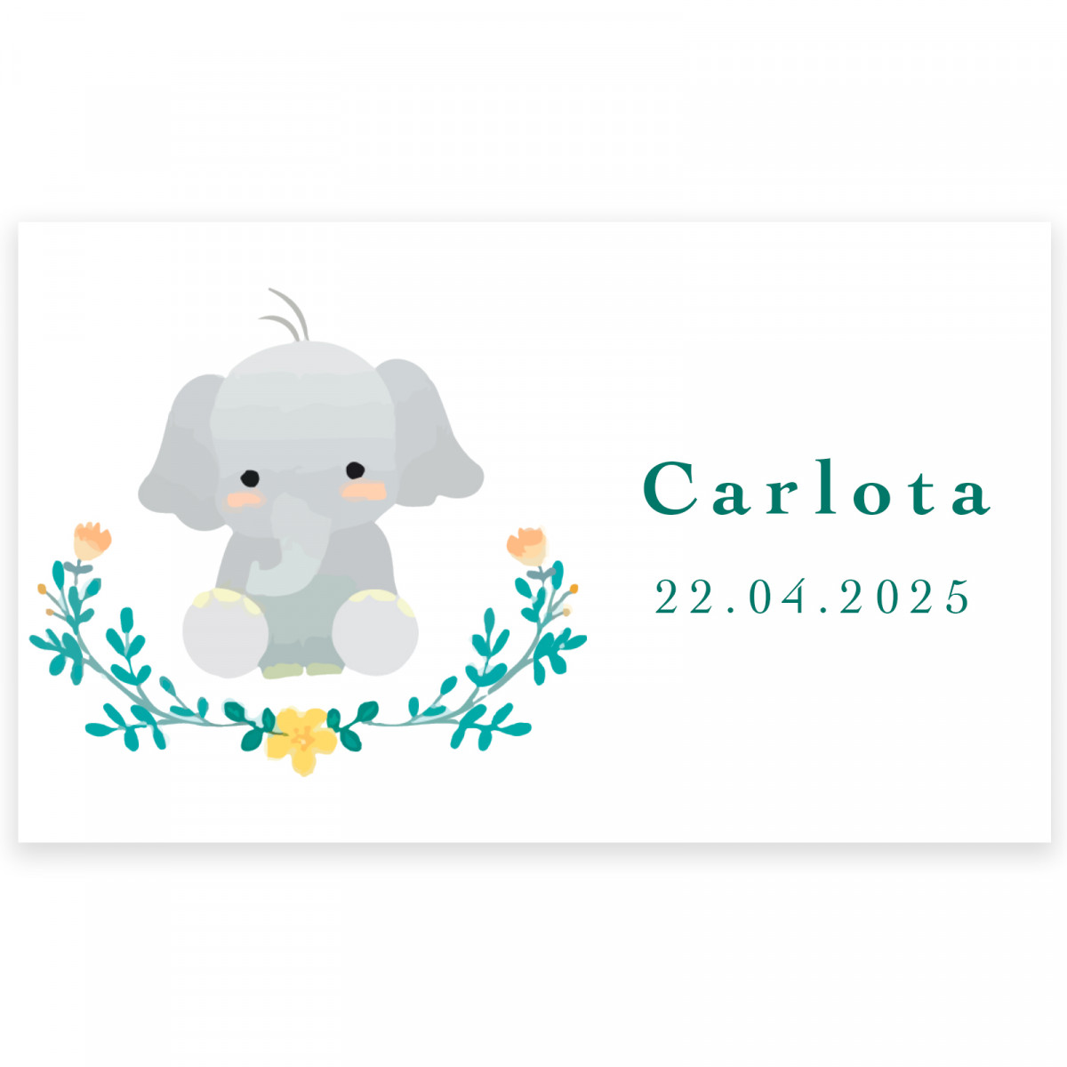 Adesivo 5x3cm personalizável design de elefante