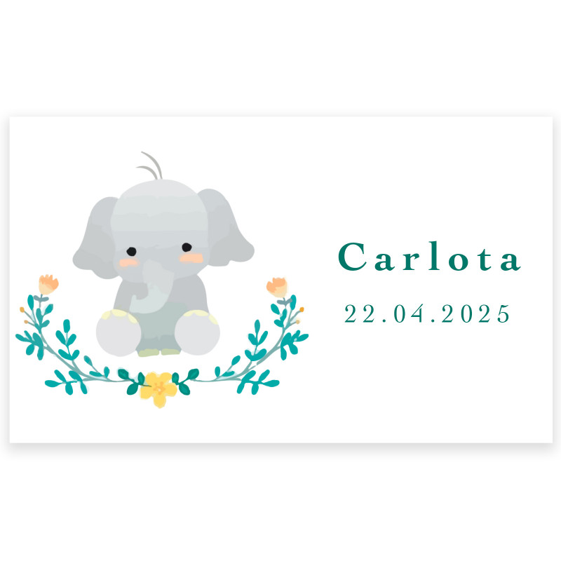 Adesivo 5x3cm personalizável design de elefante