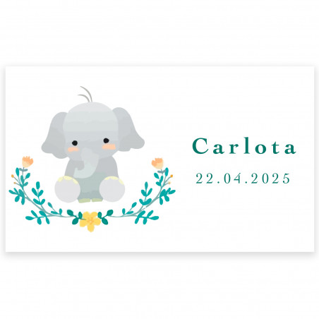 Adesivo 5x3cm personalizável design de elefante