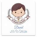 Tarjeta de comunhão 8x8cm personalizada para menino