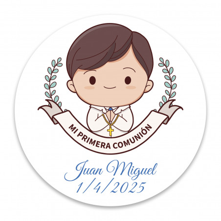 Autocolante de comunhão personalizado de 3cm para criança