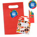 Livro pirata para colorir com giz de cera em bolsa personalizada infantil
