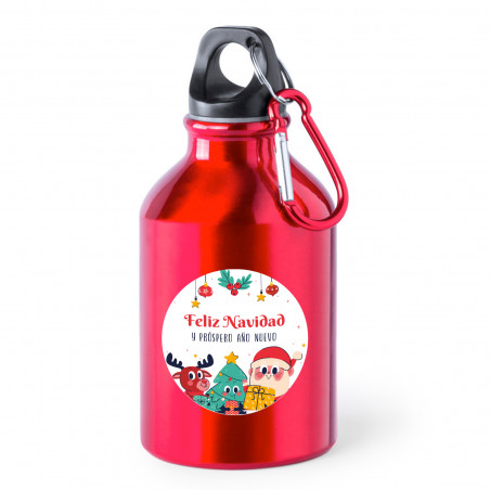 Garrafas com adesivo natalino personalizável para detalhes