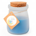 Vela aromática com adesivo de design de elefante personalizável para detalhes