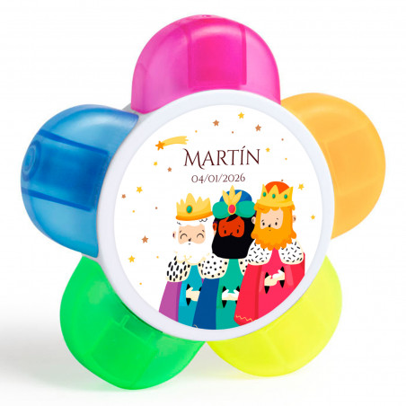 Marcadores com adesivo reis magos personalizáveis para detalhes