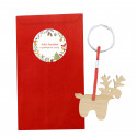 Chaveiro de natal em bambu em envelope vermelho personalizado para presentear