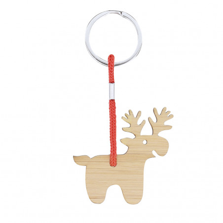 Chaveiro de natal em bambu em envelope vermelho personalizado para presentear