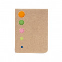 Bloco de notas post-it com envelope de kraft verde e adesivos personalizados