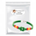 Pulseira de corda em bolsa transparente com adesivo de primeira comunhão para lembrancinhas
