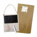Pizarra de madeira natalina em envelope personalizado para o Natal