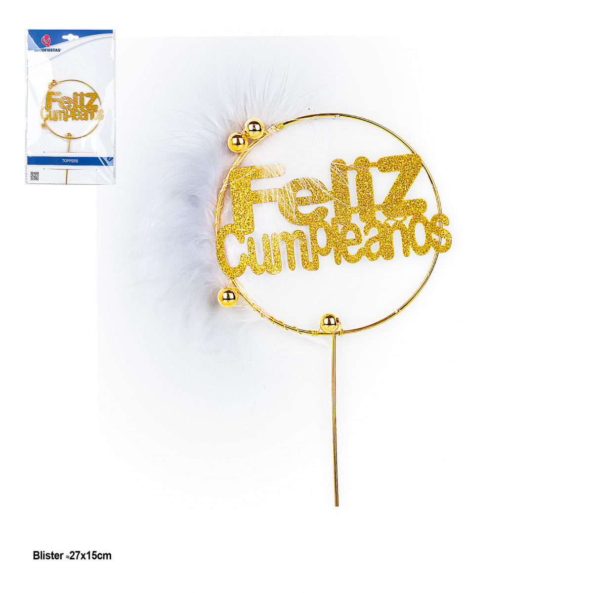 Topper dourado para aniversário