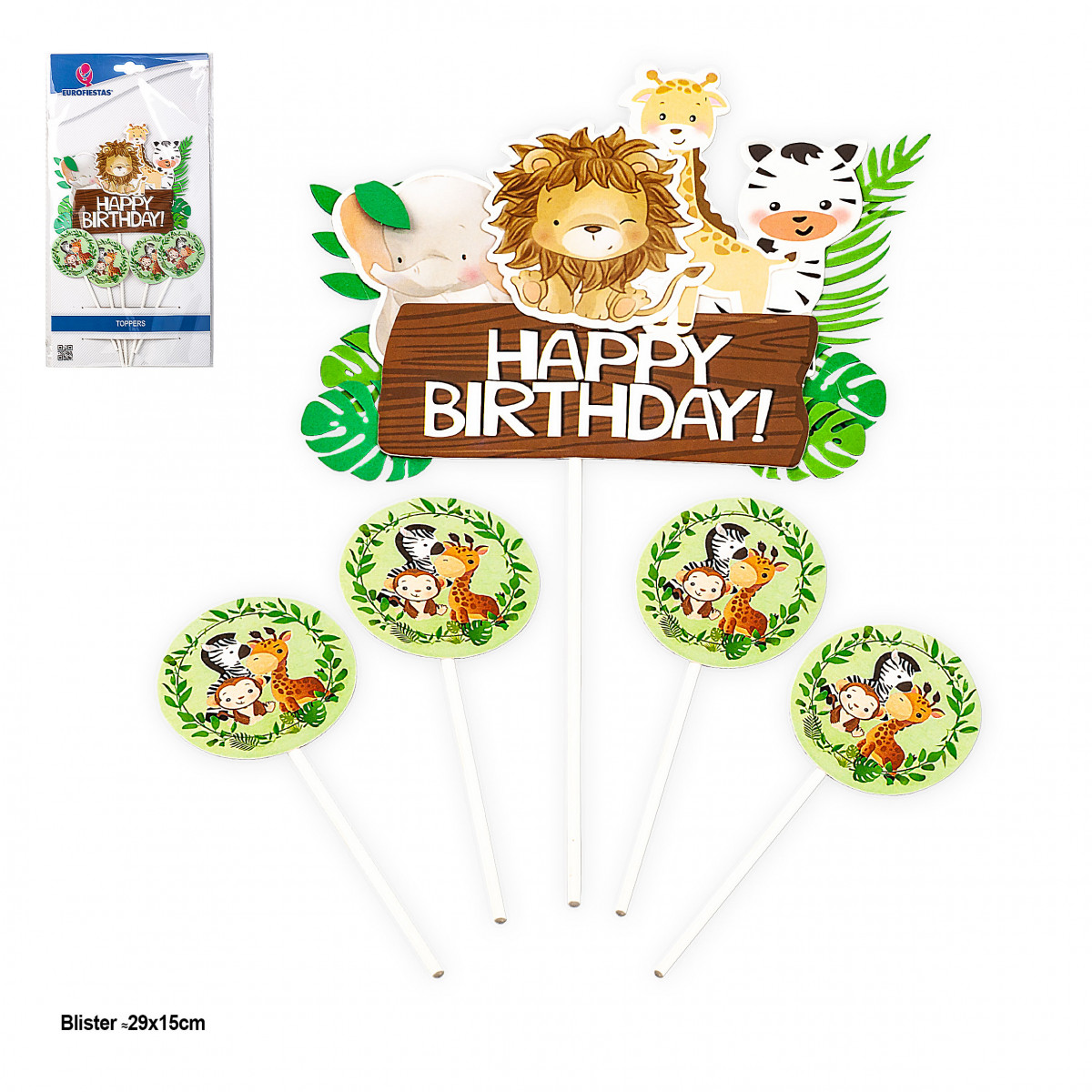 Topper de animais da selva para aniversários