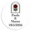 Adesivo personalizável 3cm rosa vintage para casamentos e eventos