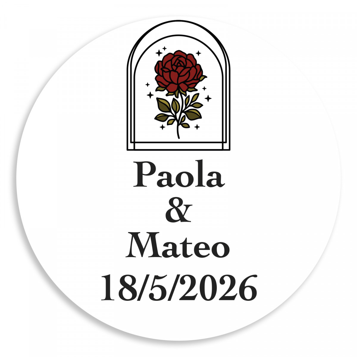 Adesivo personalizável 3cm rosa vintage para casamentos e eventos