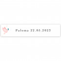 Adesivo pomba rosa personalizável 5x1cm