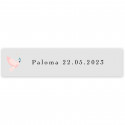 Adesivo transparente 5x1cm personalizável pomba rosa
