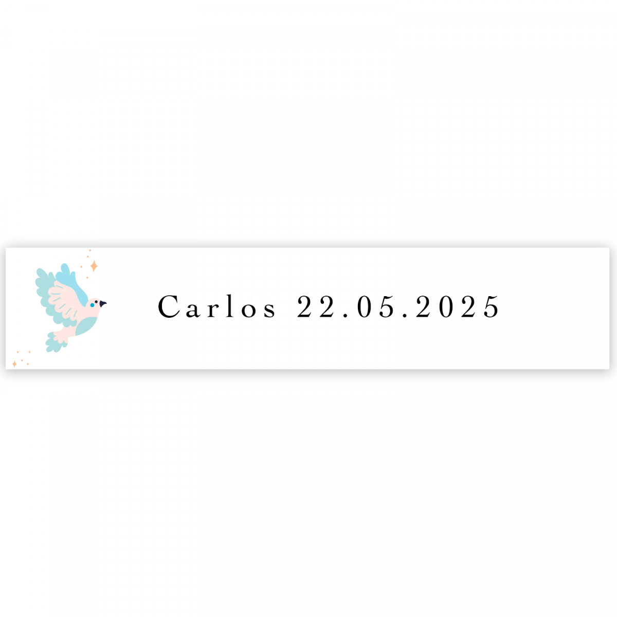 Adesivo pomba azul personalizável 5x1cm