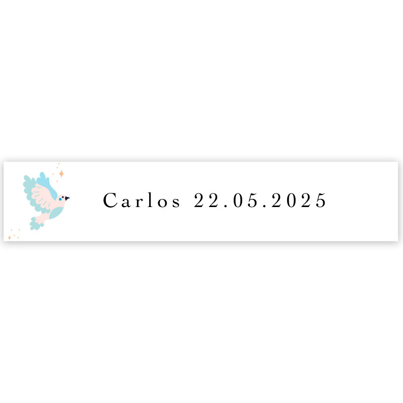 Adesivo pomba azul personalizável 5x1cm