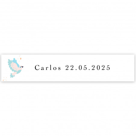 Adesivo pomba azul personalizável 5x1cm