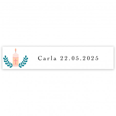 Adesivo 5x1cm personalizável para primeira comunhão
