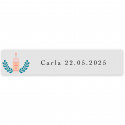 Adesivo transparente 5x1cm personalizável para primeira comunhão