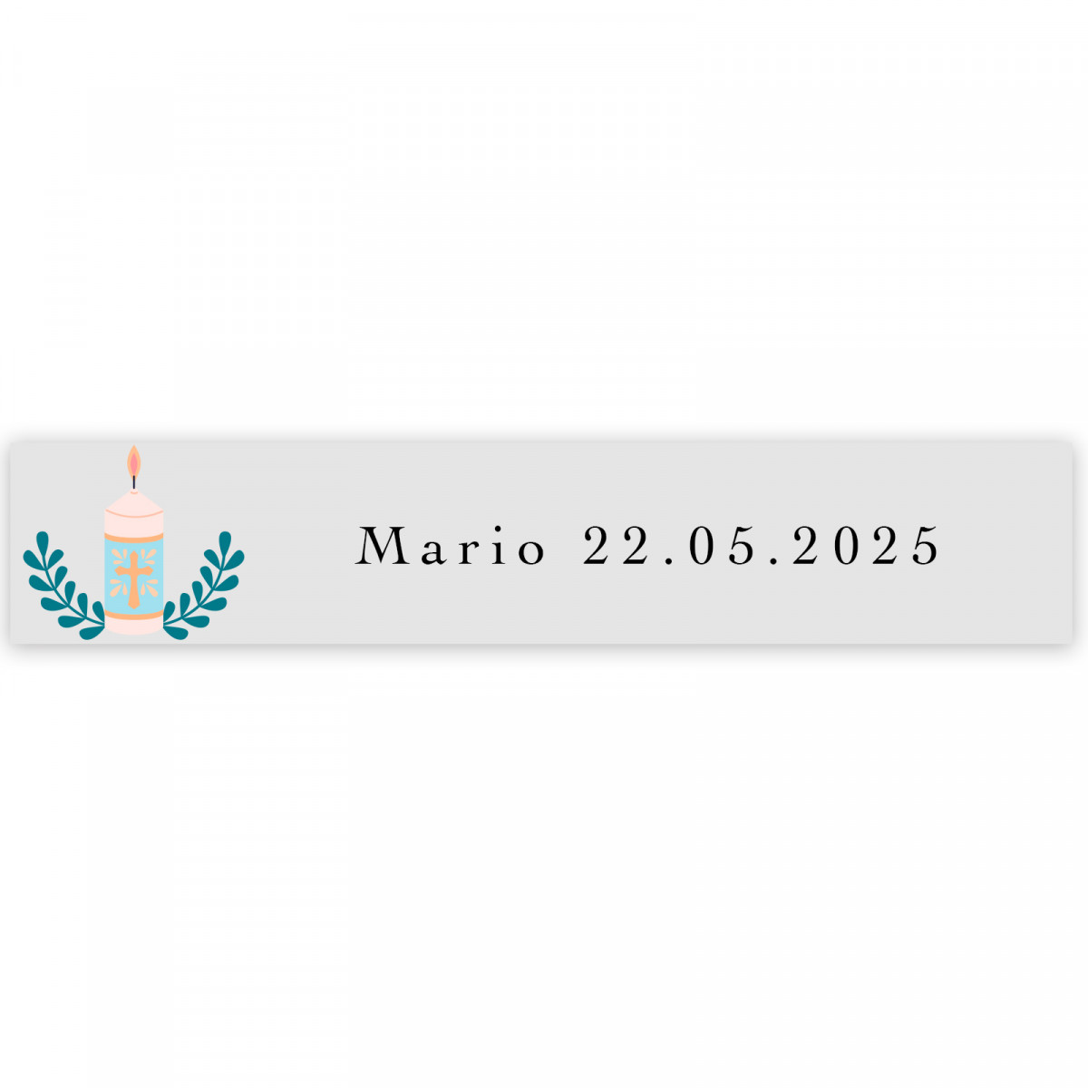 Adesivo transparente 5x1cm design para a primeira comunhão