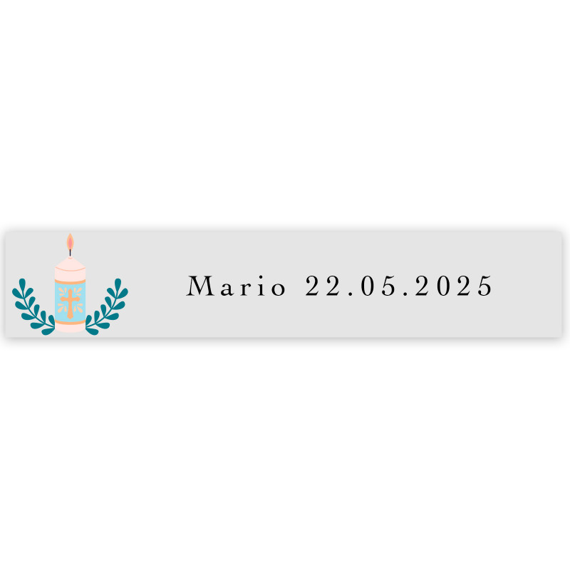 Adesivo transparente 5x1cm design para a primeira comunhão