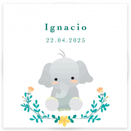Espelho em estojo com adesivo 5x5cm design elefante personalizado para lembranças