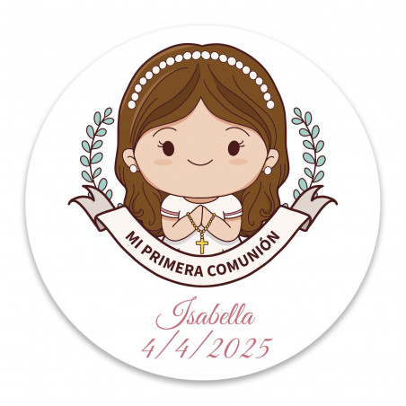 Chaveiro de madeira primeira comunhão menina personalizável para lembranças