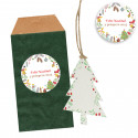 Enfeite de Natal com sementes de flores em envelope verde personalizado para detalhe