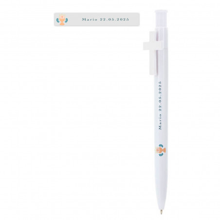 Caneta personalizada com adesivo para primeira comunhão