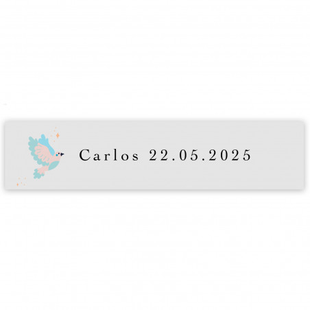 Caneta branca com cruz celeste para convidados