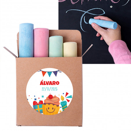 Caixa personalizada de maxi giz de cores para detalhes