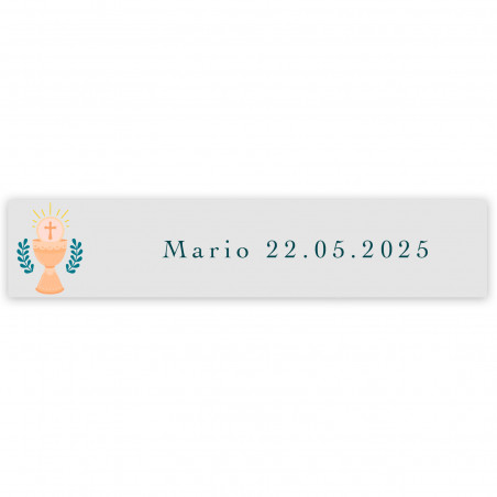 Chaveiro abridor com adesivo 5x1 cm cálice transparente para detalhes da primeira comunhão