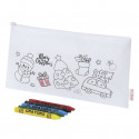 Estojo de Natal para colorir com giz de cera e etiqueta personalizada para presentear