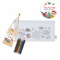 Estojo de Natal para colorir com giz de cera e etiqueta personalizada para presentear