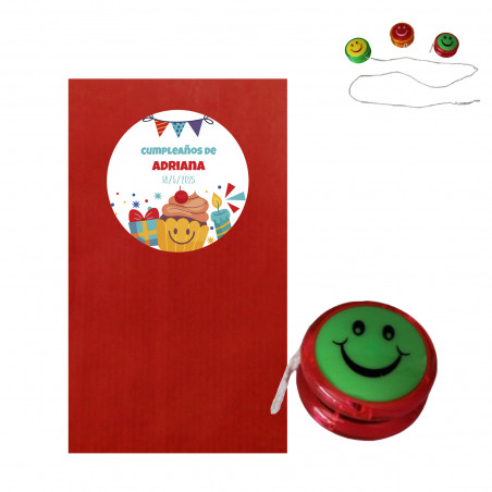 Ioiô colorido com rosto sorridente para dar de presente de aniversário
