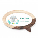 Imã de madeira com adesivo personalizado design elefante para detalhes