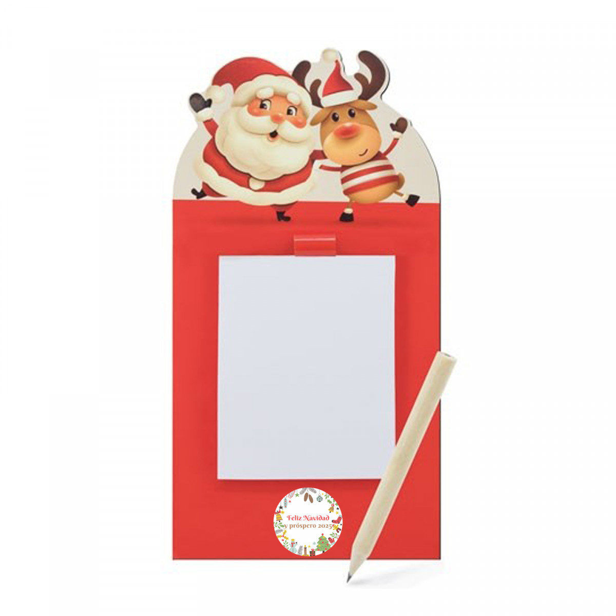 Bloco de notas com ímã de natal com adesivo personalizado