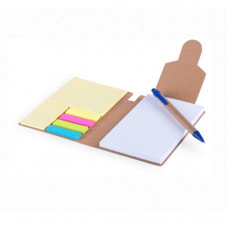 Bloco de notas com post-its coloridos com adesivo personalizável
