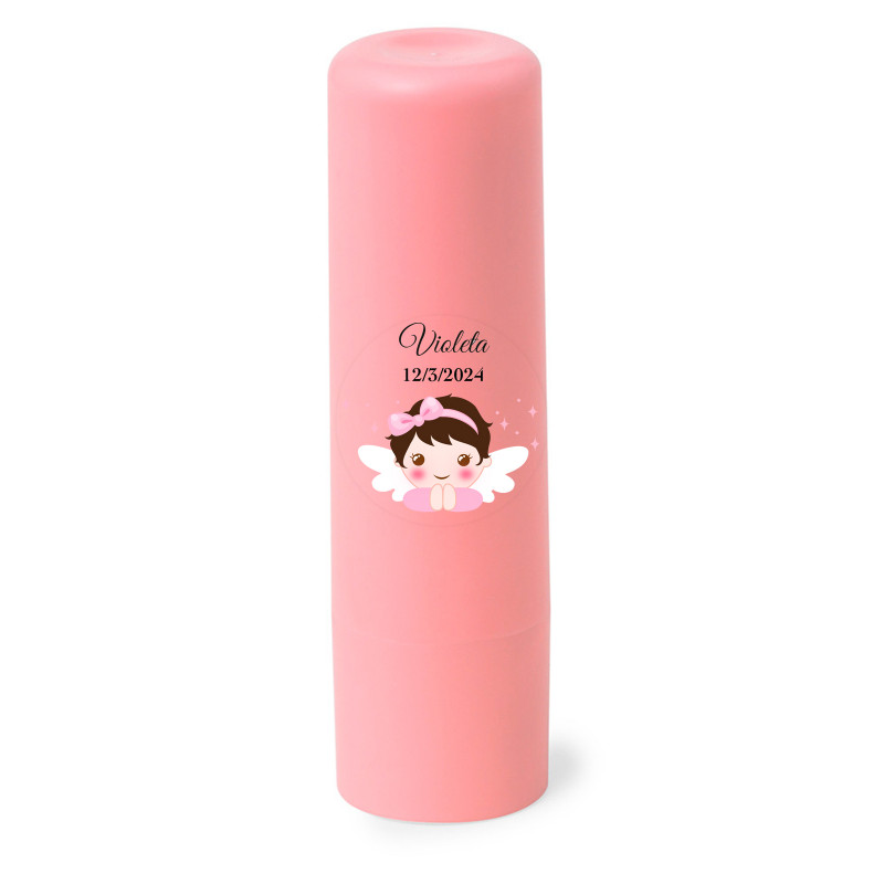 Bálsamo labial vegano personalizado menina para detalhes de batizado