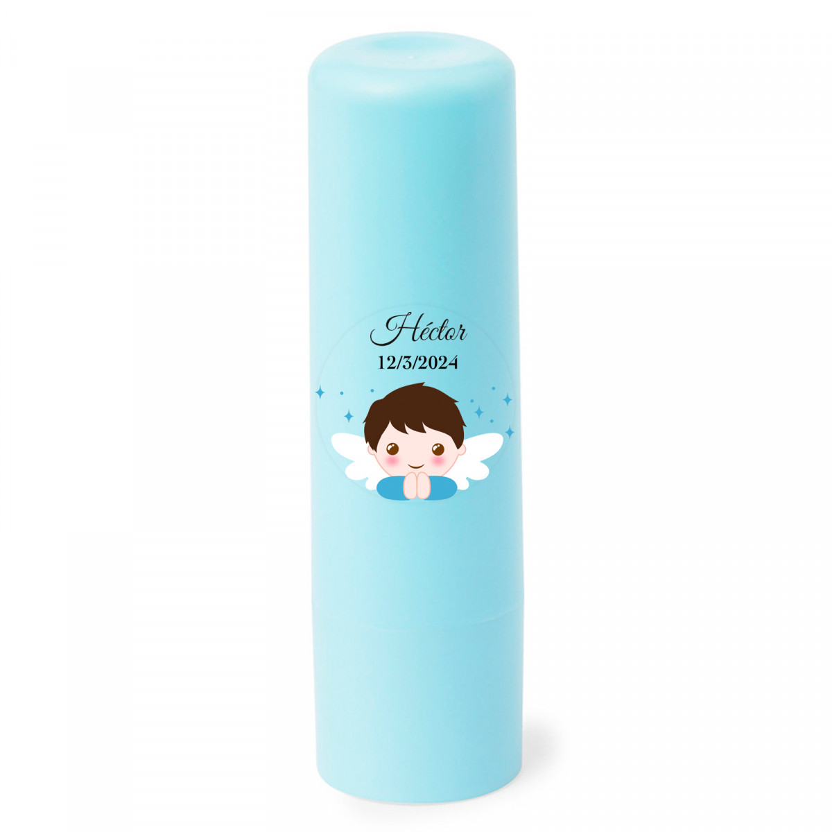 Bálsamo labial vegano personalizado menino para detalhes de batizado