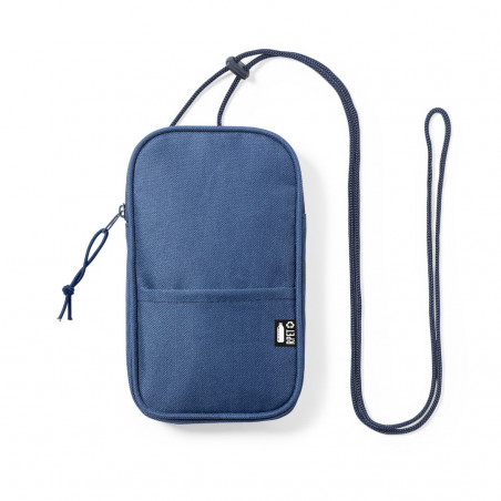 Porta-móvel azul com adesivo de comunhão de menino