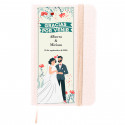 Caderno de notas com capas rígidas e adesivo de casamento personalizável para lembranças