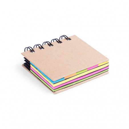 Caderno com post-its adesivos coloridos com super-heróis