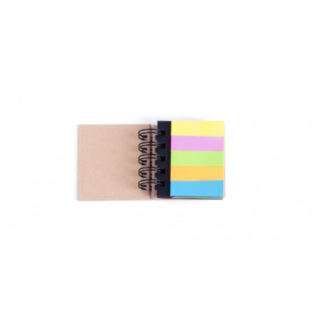 Caderno com post-its adesivos coloridos com super-heróis