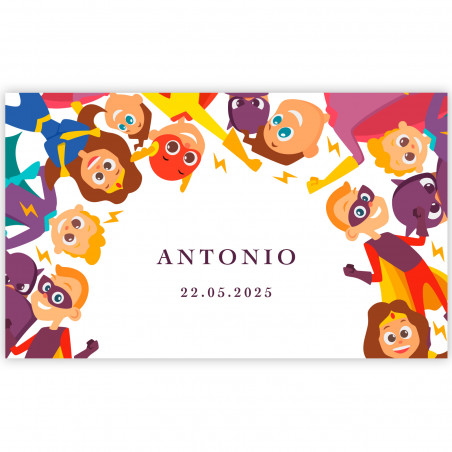 Bloco de post-it com adesivo de super-heróis personalizável para detalhes