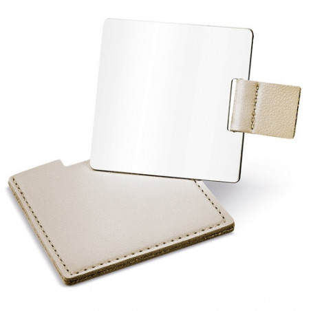 Espelho em estojo dourado com adesivo design noivos para detalhes de casamentos