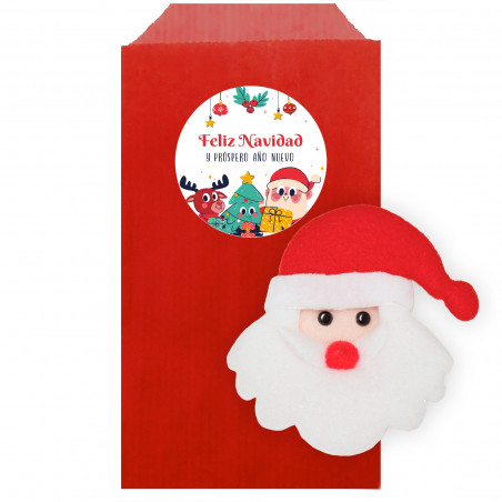 Imã do papai noel em envelope vermelho com adesivo natalino personalizável para detalhes