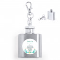 Chaveiro petaca com adesivo design de elefante personalizável para detalhes de batizados